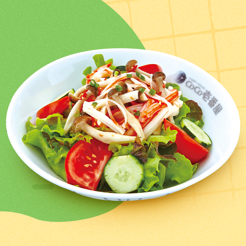 Spicy Kanikama & Mushroom Salad
