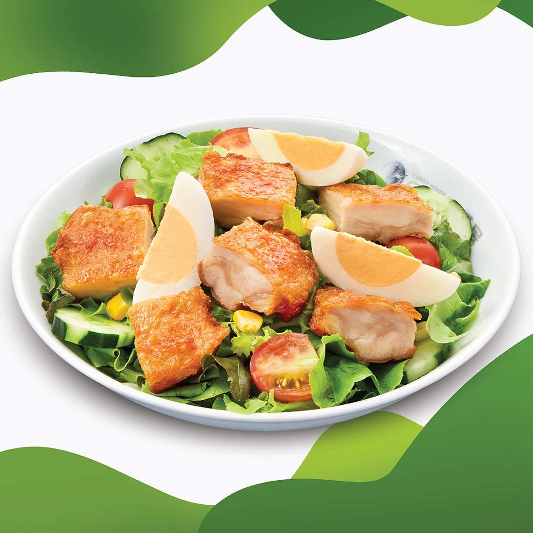 Crispy Chicken & Boiled Egg Salad