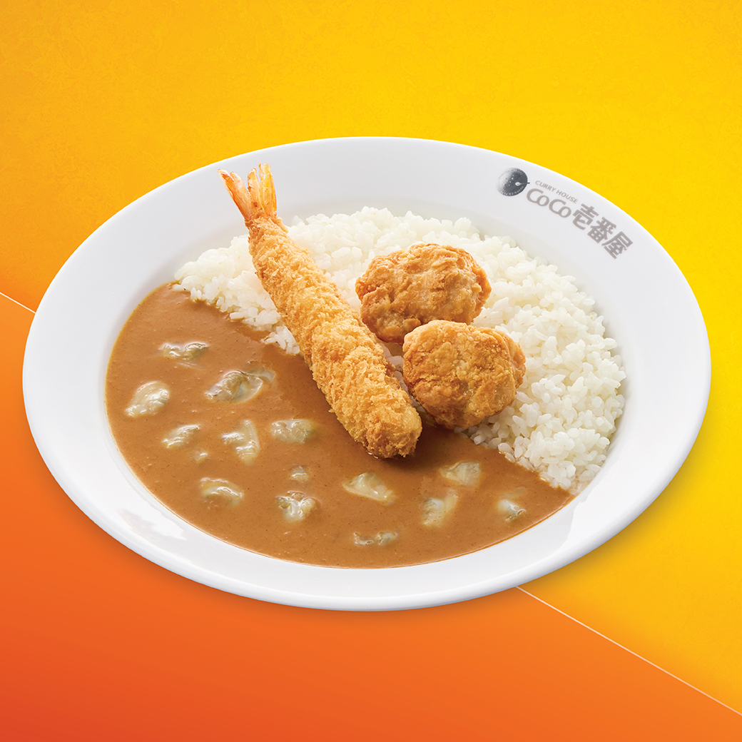 Fried Shrimp & Fried Chicken with Half Clam Curry