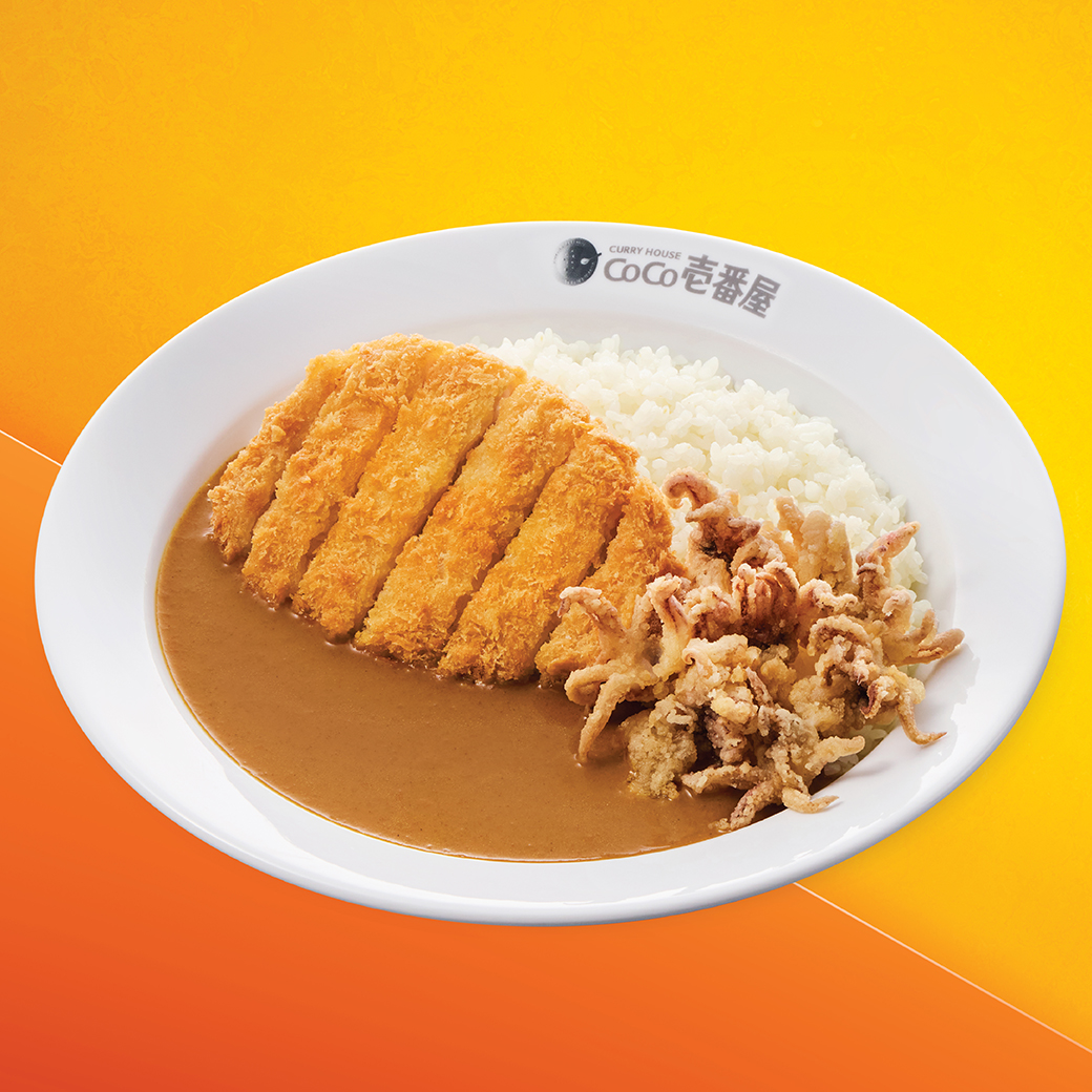 Pork Cutlet & Half Fried Squid Curry